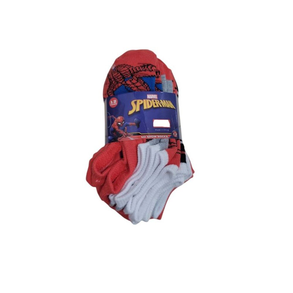 Character Boys Classic Stretch Fit 12-Pack No-Show Sock - Spiderman
